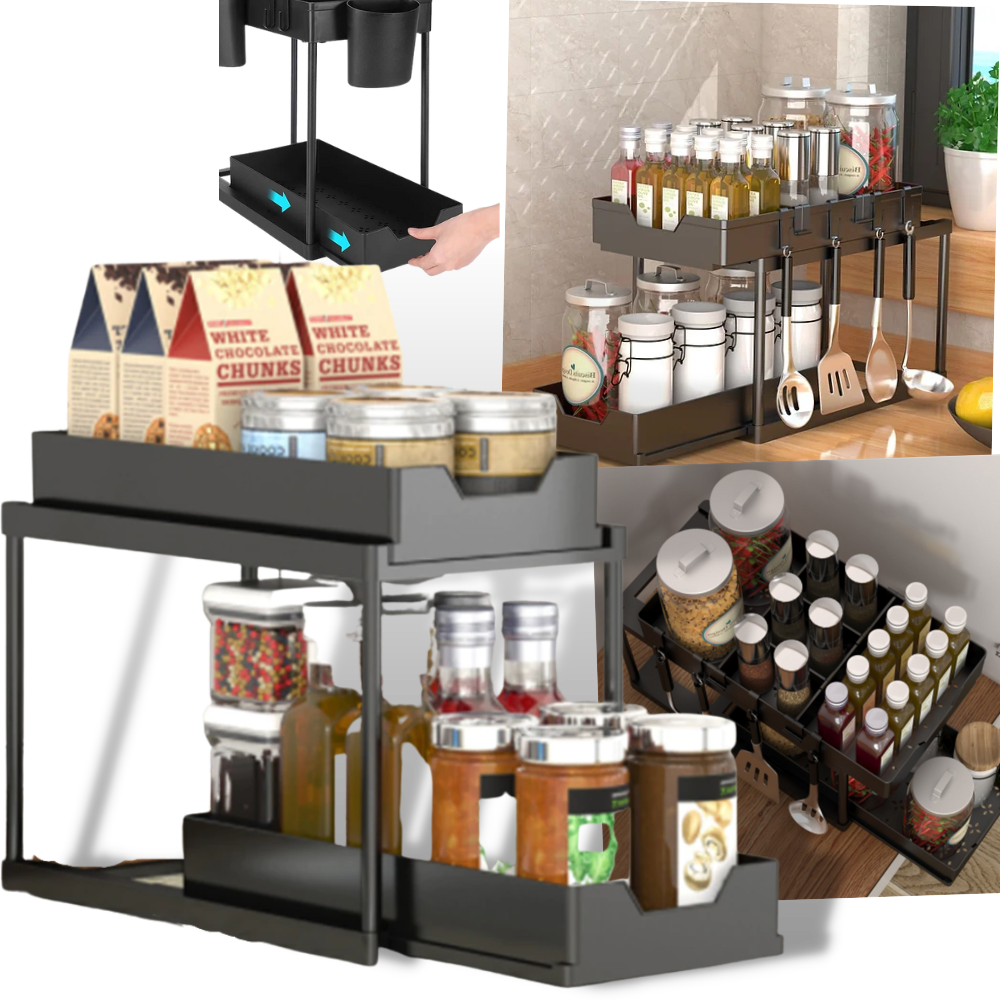 Spice Rack | Kitchen Storage Shelves | Spice Organizer Drawers - 