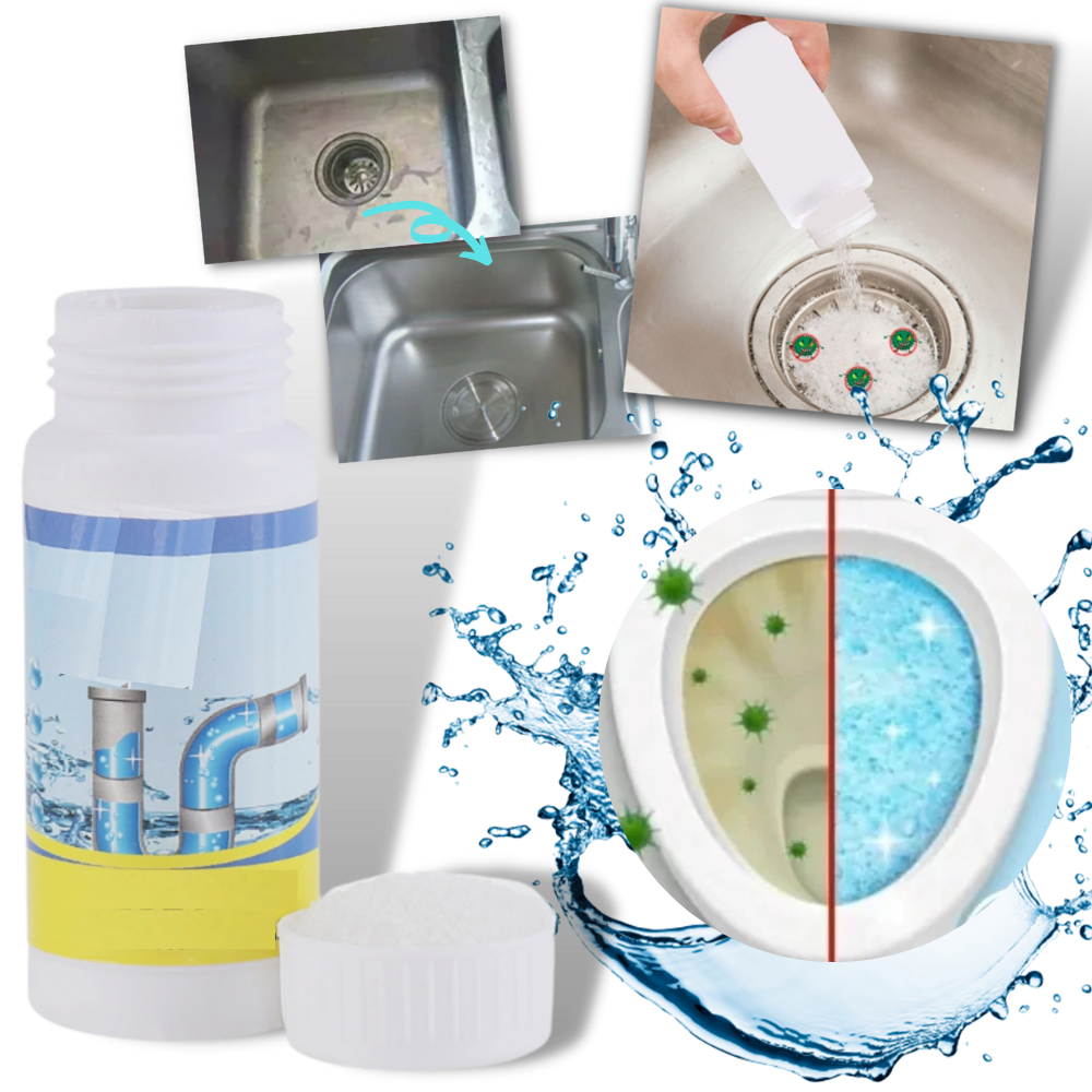 Eruditter Nettoyant Puissant pour Dragage De Tuyaux, Poudre Sink & Drain  Cleaner, Agent De Dragage Puissant pour La  Cuisine/Égout/Toilette/Closestool/Encrassement : : Bricolage