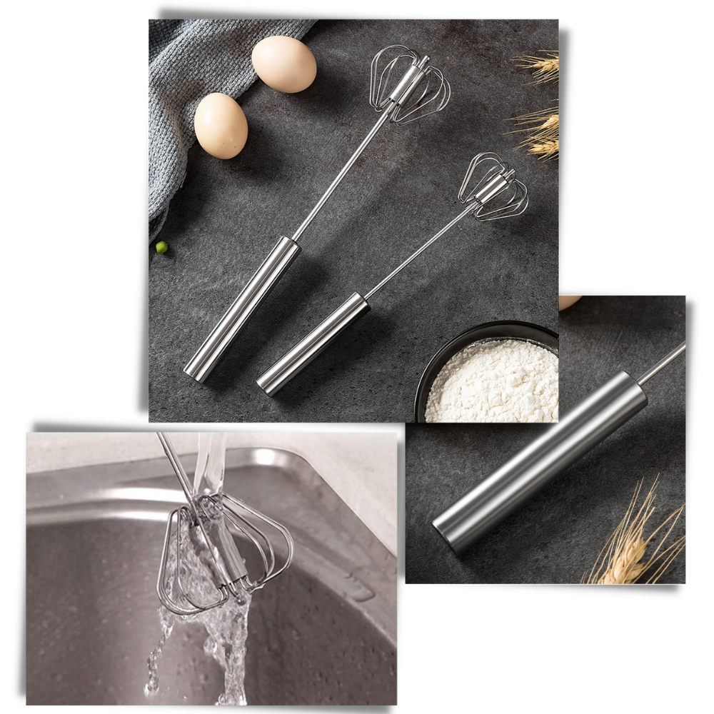 Semi-Automatic Egg Beater - Stainless Steel Build - 