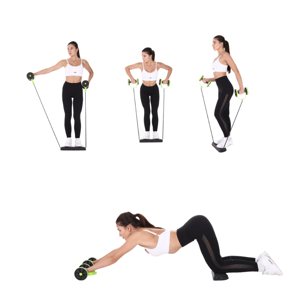 Abdominal Rollers with Resistance Bands - Complete Workout - Ozerty