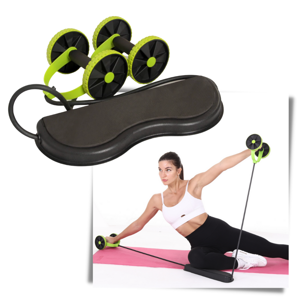Abdominal Rollers with Resistance Bands - Ultra Strong - Ozerty