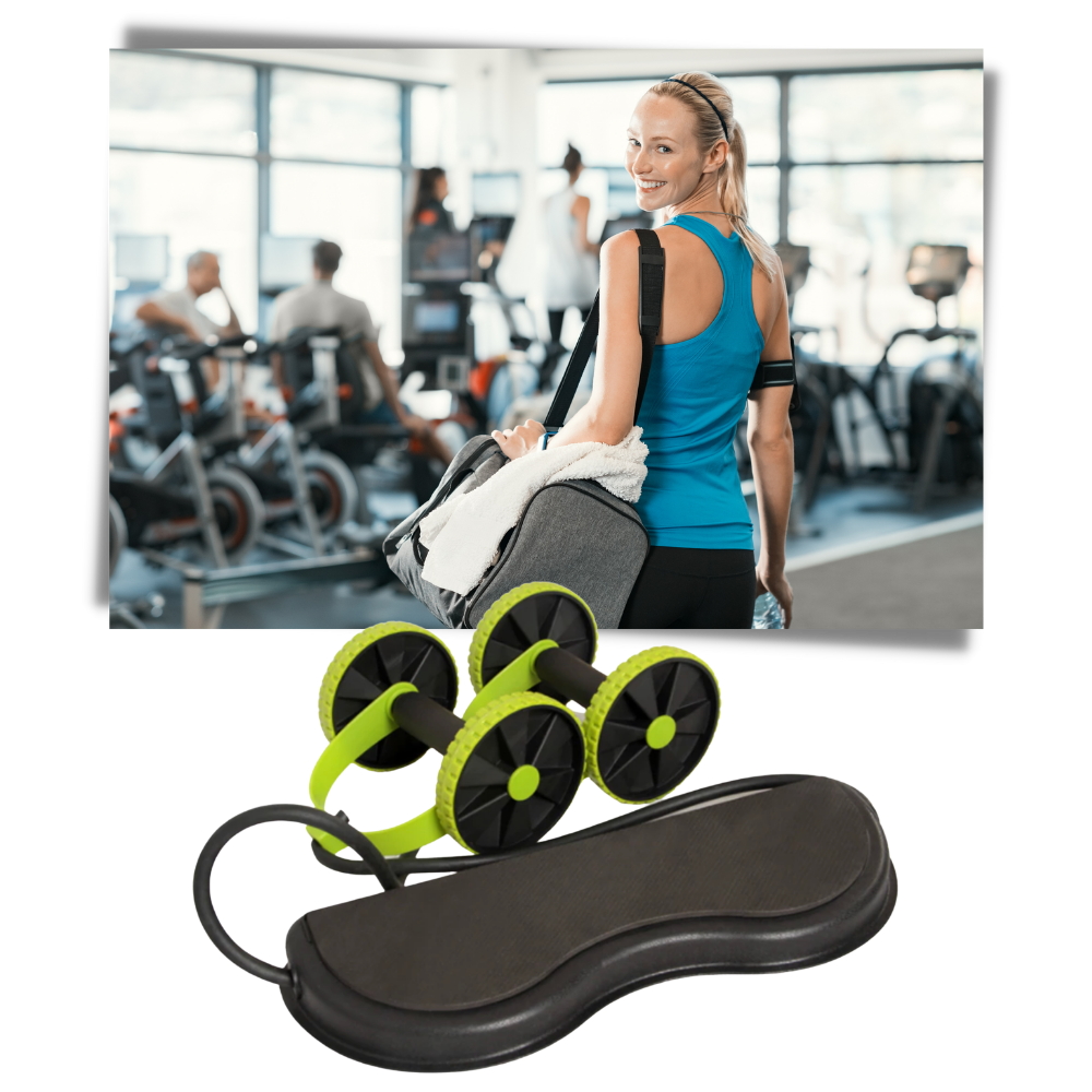 Abdominal Rollers with Resistance Bands - Easy To Use & Portable - Ozerty