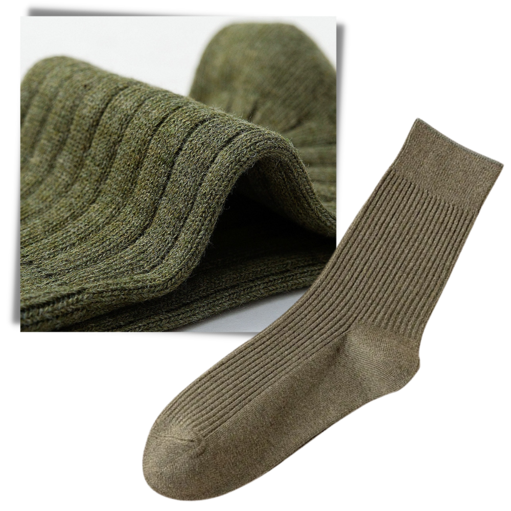 Ribstrikkede sokker til mænd (2 par) - Holdbar konstruktion - Ozerty