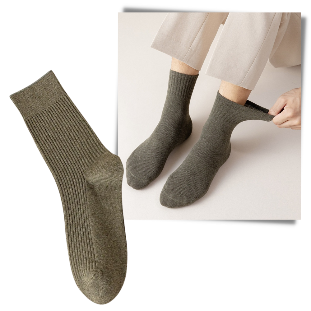 Chaussettes côtelées pour hommes (2 paires) - Confortable à porter - Ozerty