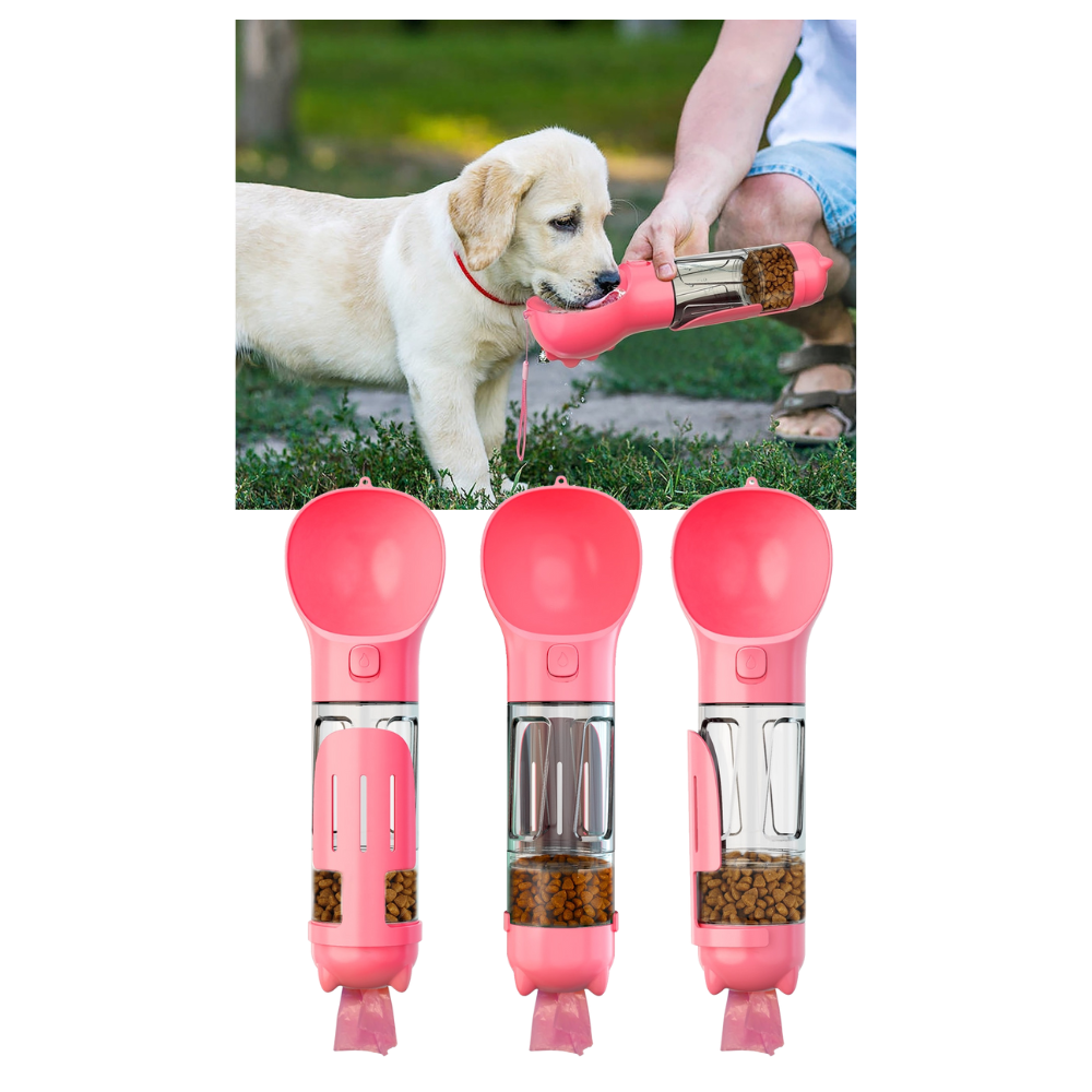 Portable Pet Feeder & Water Bottle - Quality Build - 