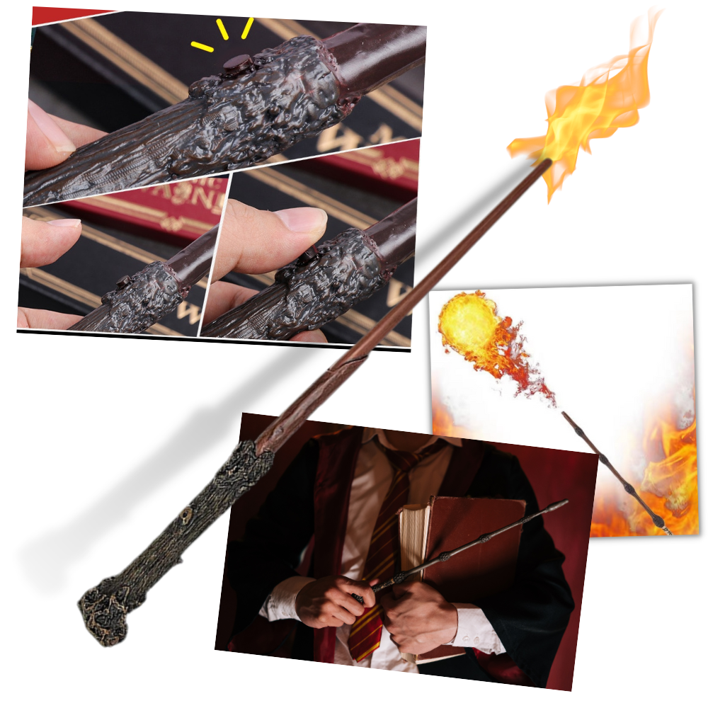 Magical Halloween Fire Wand - Magic Fire-Shooting Wand - Harry Potter Magic Wand - 