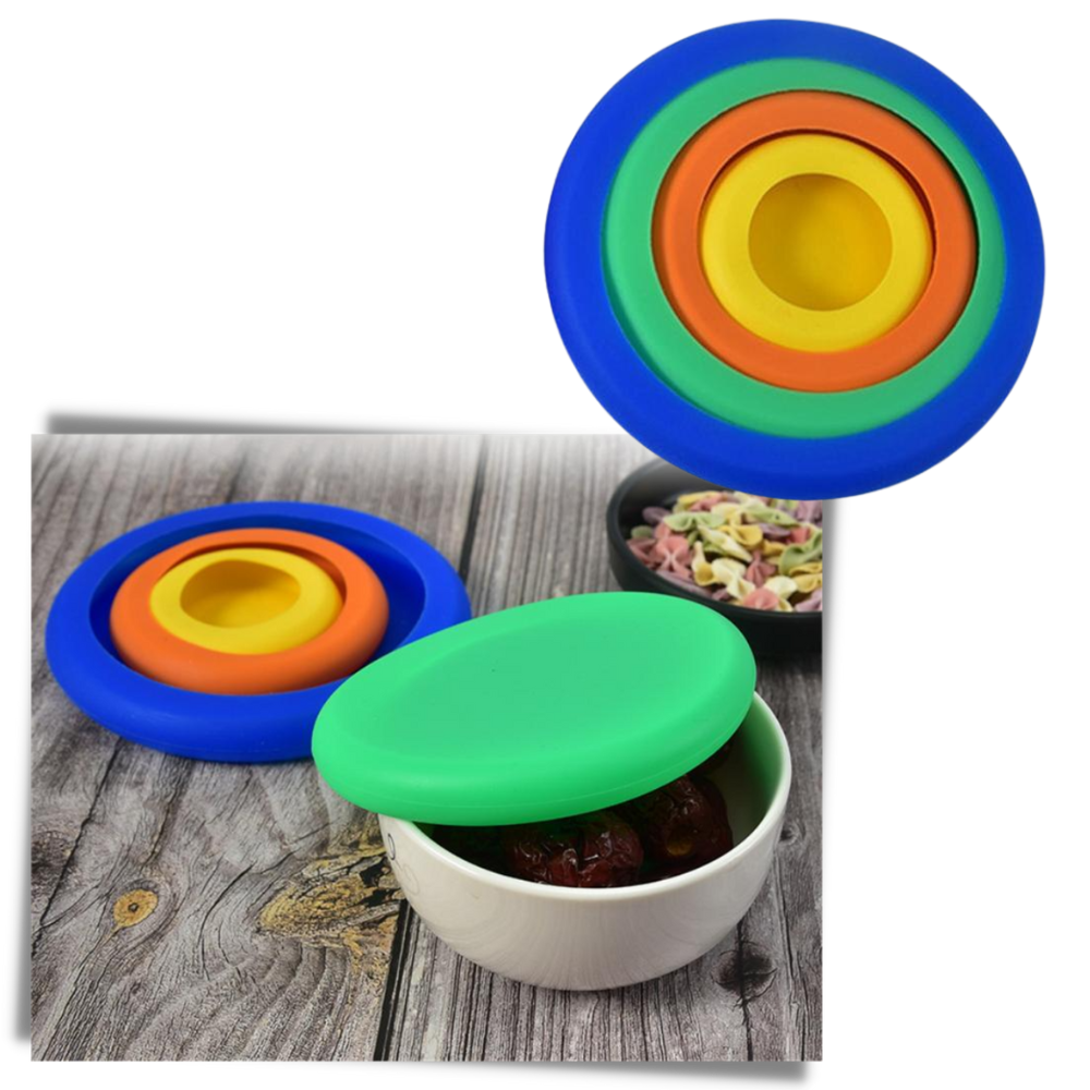 Pack of 4 Silicone Cover Lids - Excellent Food Storage -