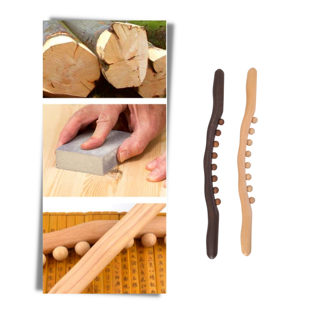 Natural Wood Muscle Massager - Quality Natural Build - 