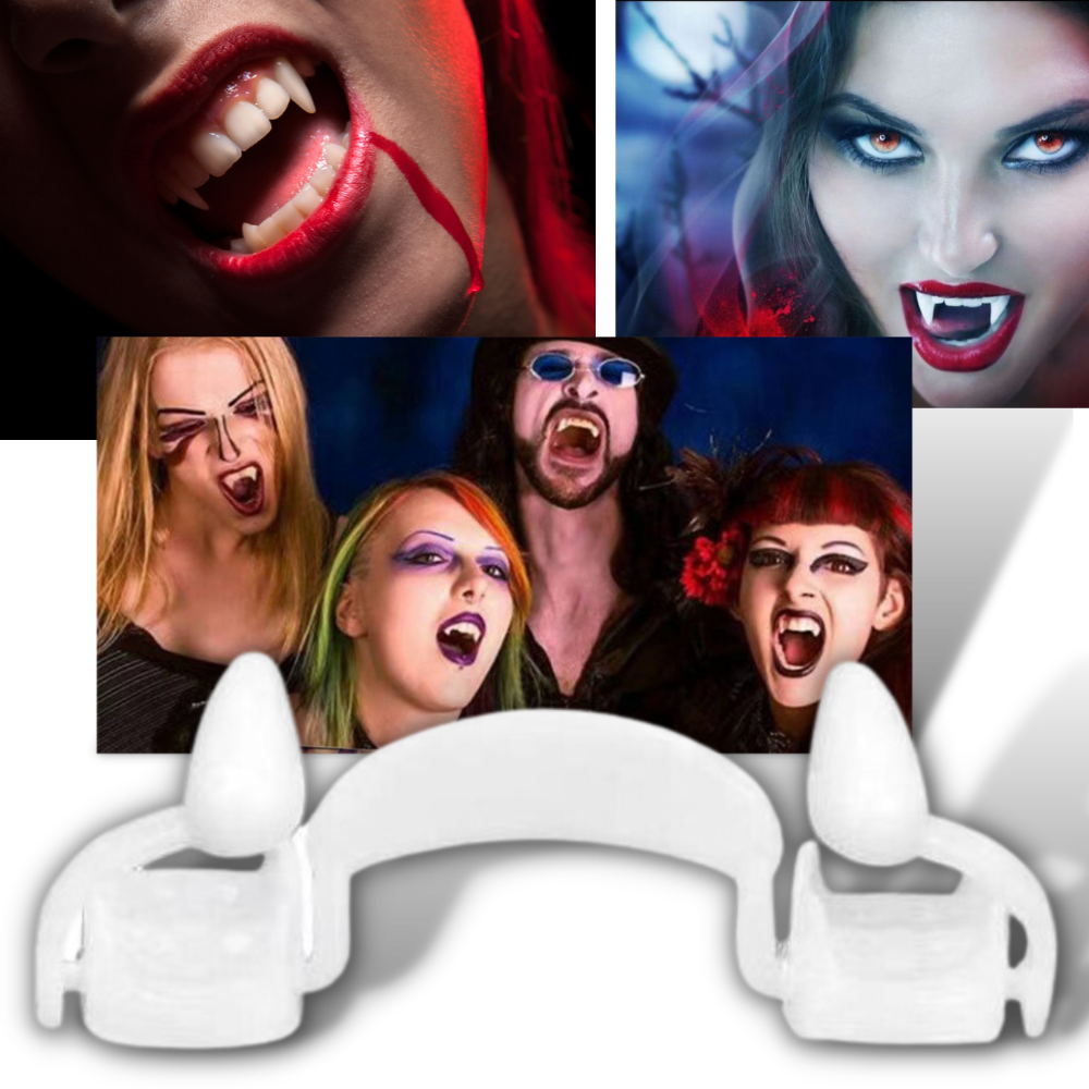 Vampire Teeth - Halloween Retractable Vampire Teeth - Retractable Vampire Fangs - 