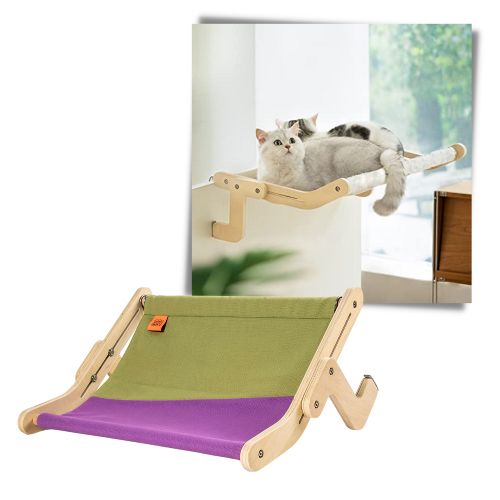 Wooden Window Perch for Cats - Sturdy Build - 