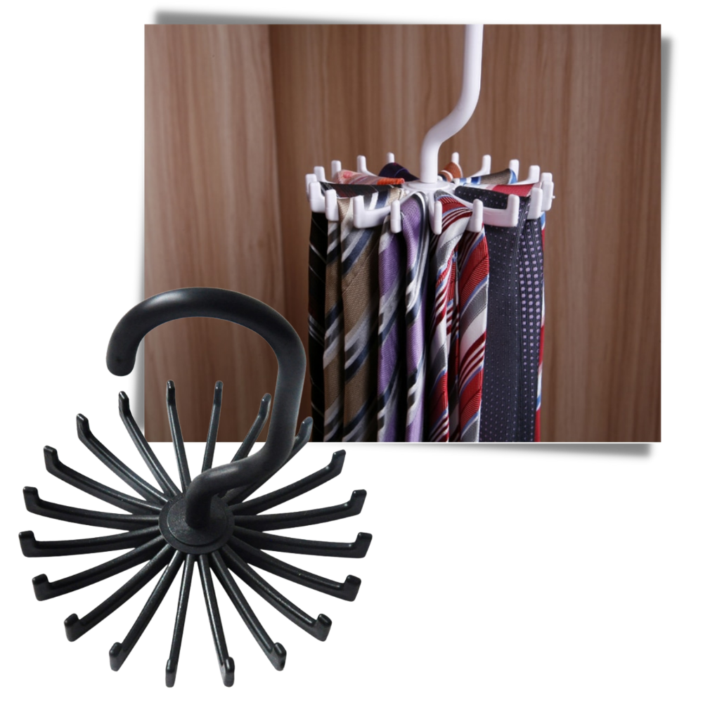 360-Degree Rotating Tie Hanger - Perfect Tie Storage Option - 