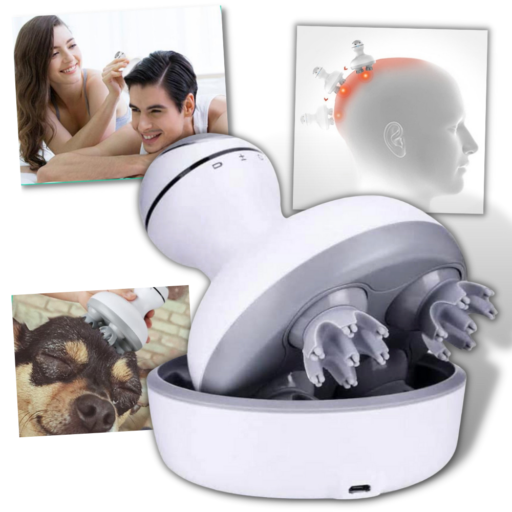 3D Waterproof Electric Head Massager – Multifunctional Waterproof Head Massager - Wireless Scalp Massager - 
