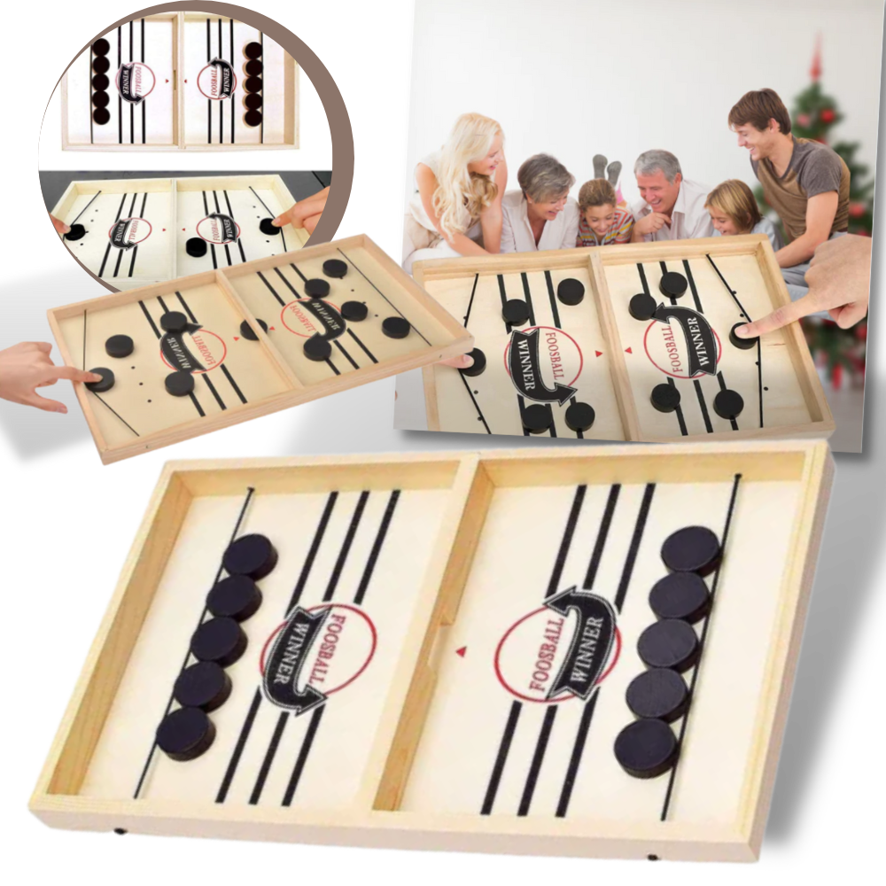 Træbrætspil til familien | Bordhockyspil i træ | Sjovt aktivt brætspil for børn - Ozerty