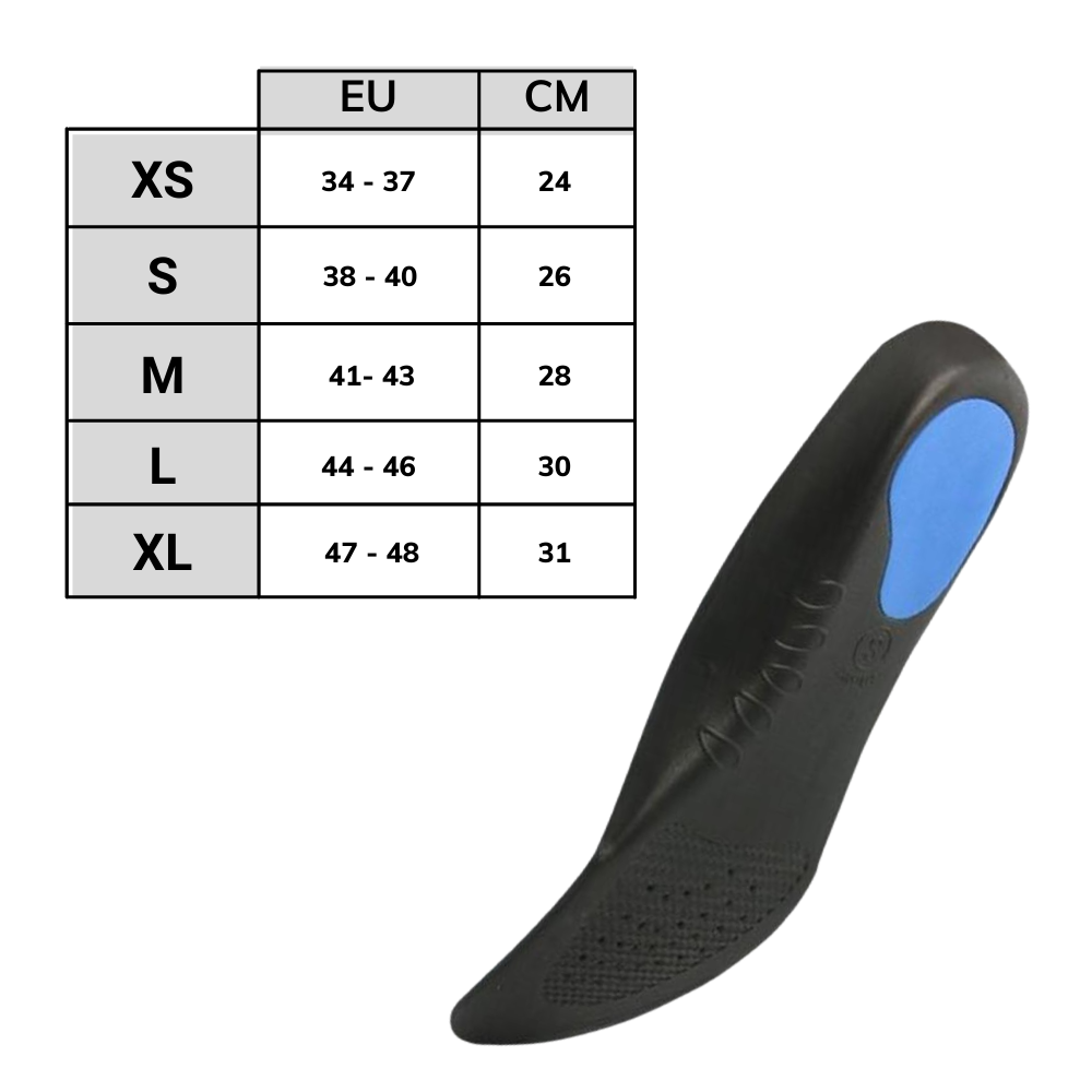 Orthopaedic Posture-Correcting Insole - Dimensions - 