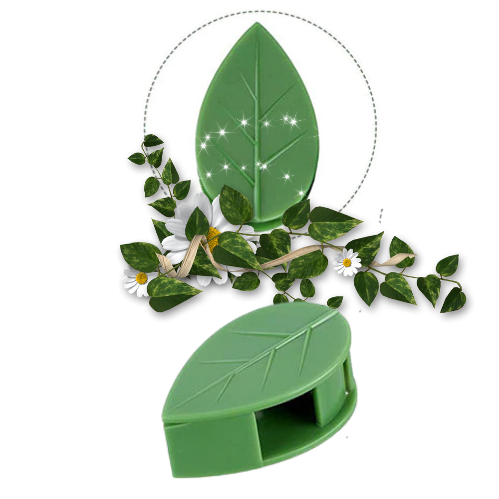 Pack of 20 Leaf-Shaped Adhesive Clips for Climbing Plants - Invisible Appearance - 