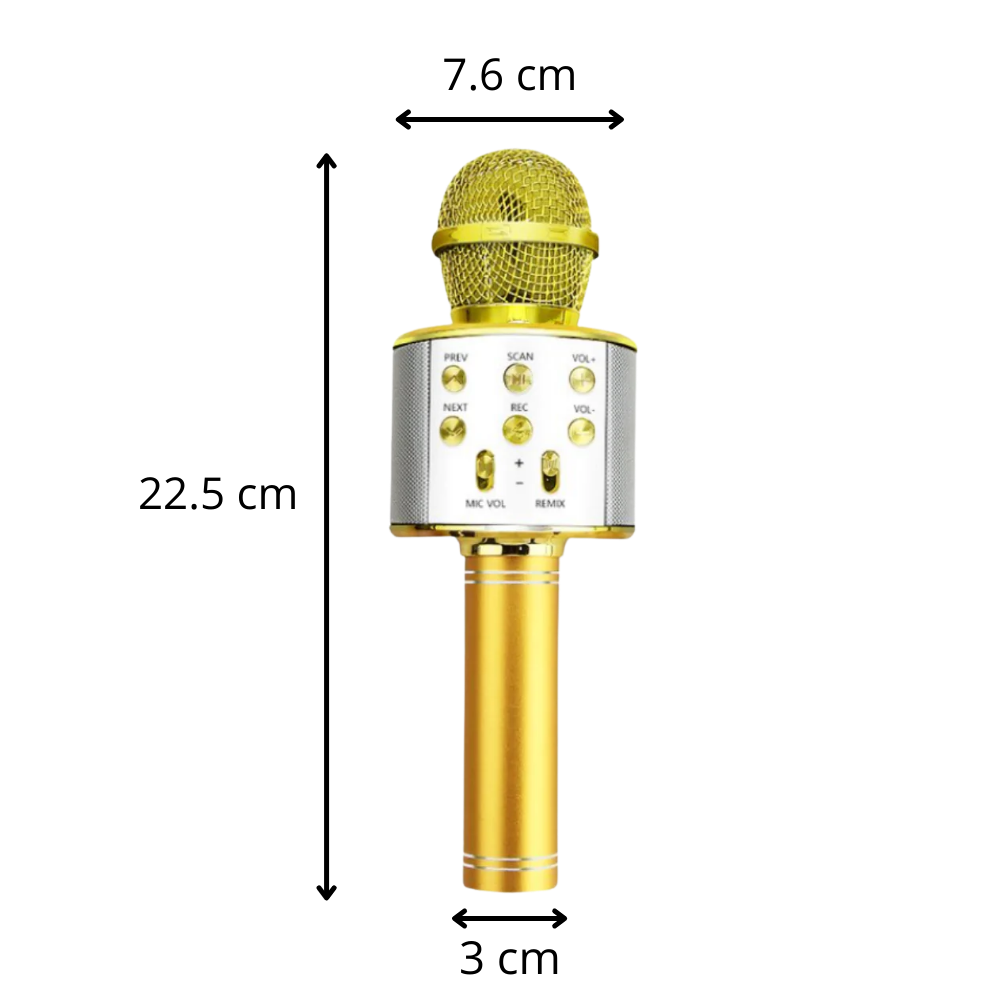 Wireless Bluetooth Karaoke Microphone - Dimensions - Ozerty