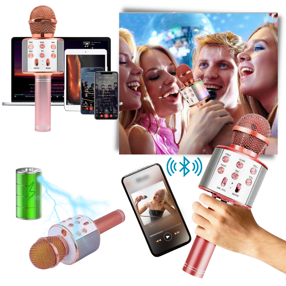 Microfono karaoke bluetooth senza fili - Divertimento innovativo con il karaoke - Ozerty