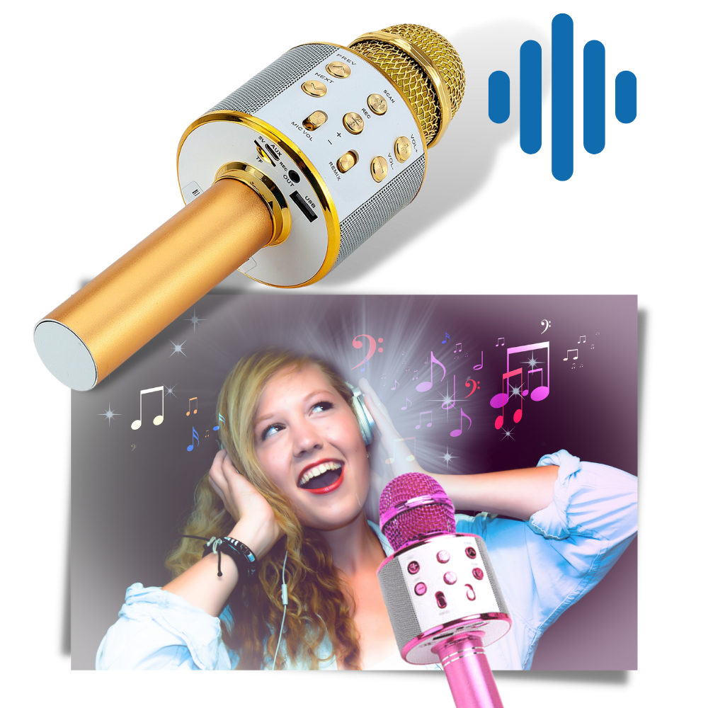 Microphone karaoké Bluetooth sans fil - Qualité du son - Ozerty