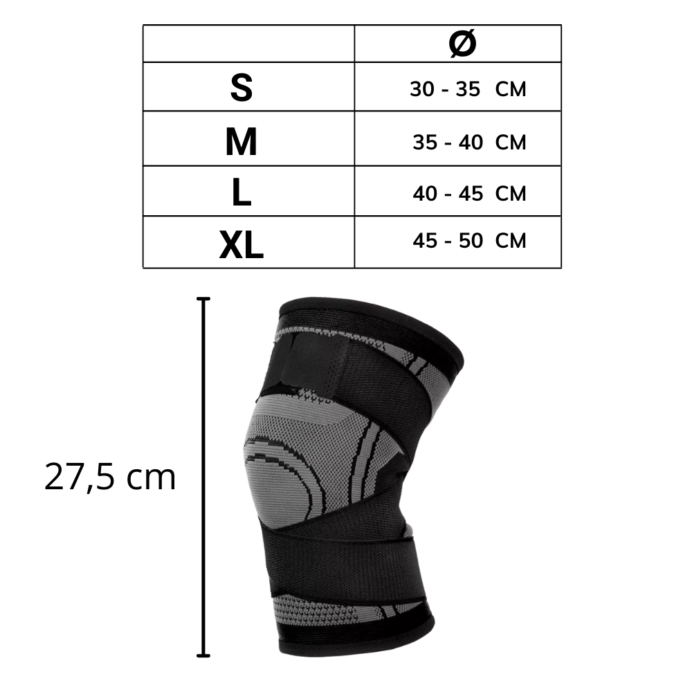 Knee Compression Sleeve - Dimensions - 