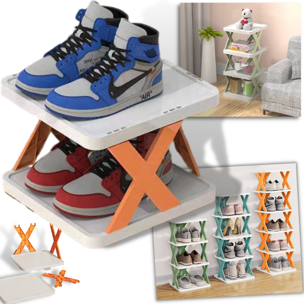 Enkel pladsbesparende skohylde - Multi-lags sko organiserende opbevaring - Multi-lags sko organiserende hylde - Ozerty