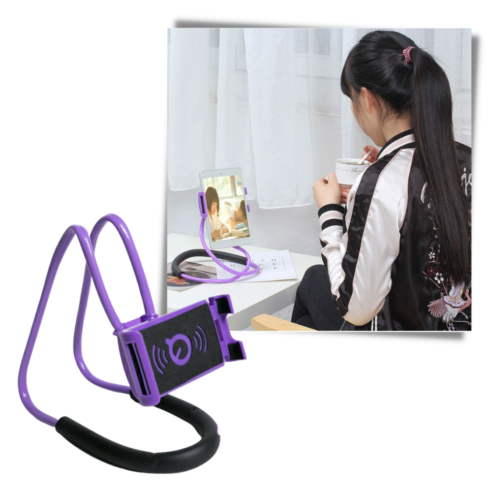 Hands-Free Phone Holder Neck Stand - Convenient Phone Handling - 