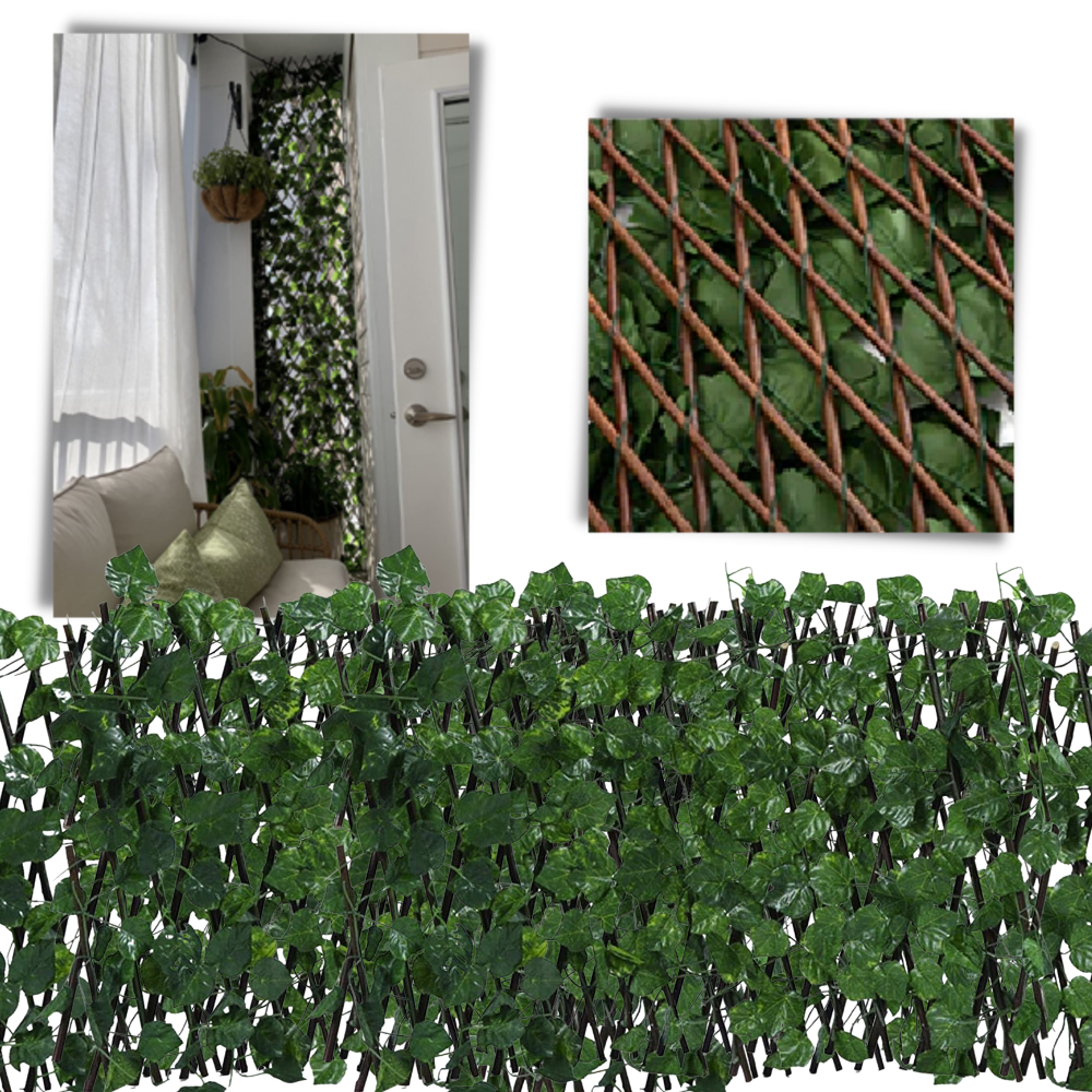 Retractable Artificial Plant Fence - Offers Excellent Privacy -