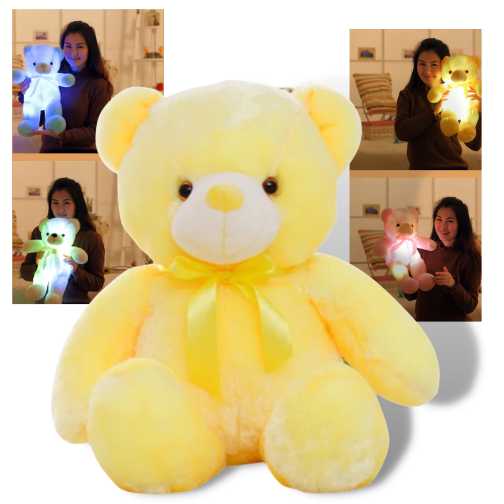 Plyschbjörn nattljus | stor björn med ljus | LED-björn leksak - Ozerty