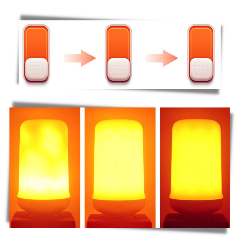 Lampe LED effet flamme - Différents modes d'éclairage - Ozerty