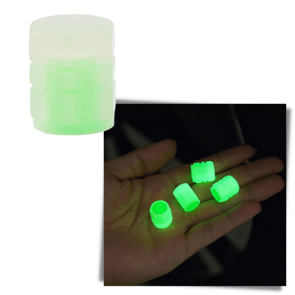 4 pcs Luminous Valve Caps for Cars - Long-lasting Effect - 