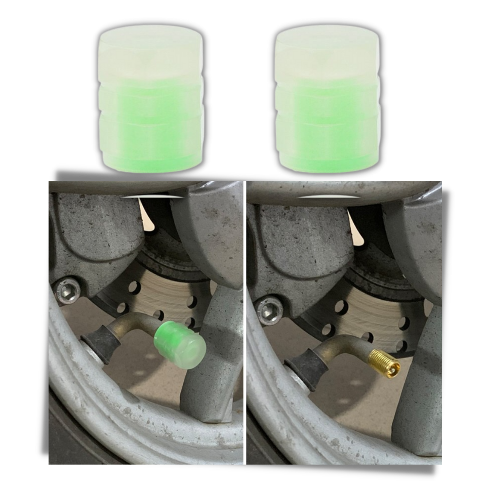 4 Bouchons de valves lumineux pour voitures - Conception universelle - Ozerty