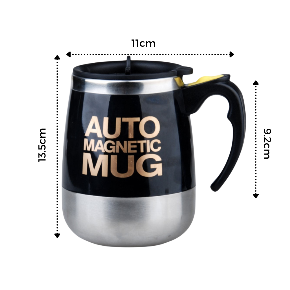 Self Stirring Magnetic Mug - Dimensions - 