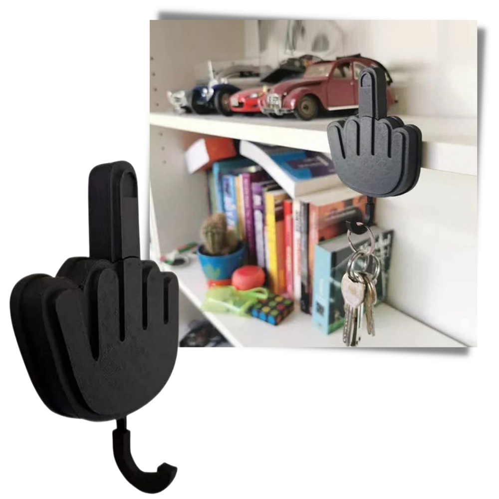 Middle Finger Adhesive Key Hook - Unique, Aesthetically Appealing Design - Ozerty