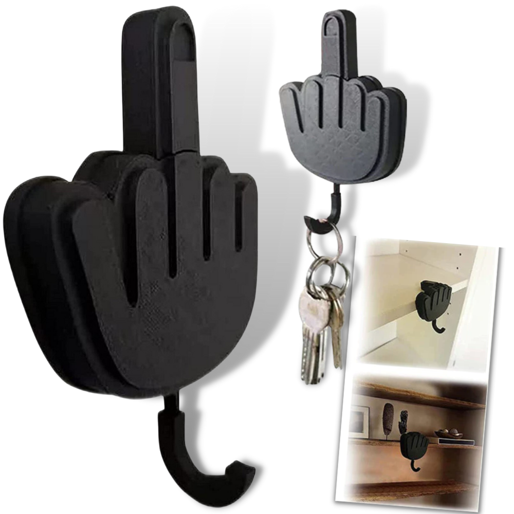 Middle Finger Hook - Middle Finger Key Hanger - Middle Finger Hand Gesture Key Hook - 