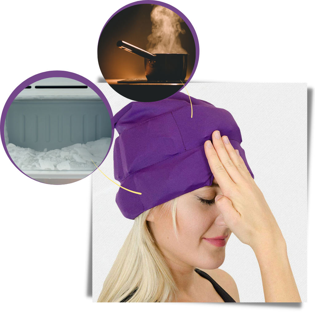 Bonnet anti-maux de tête et anti-migraine - Thérapie chaude et froide - Ozerty