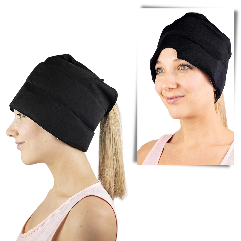 Headache and Migraine Relief Cap - Opening for Hair - 