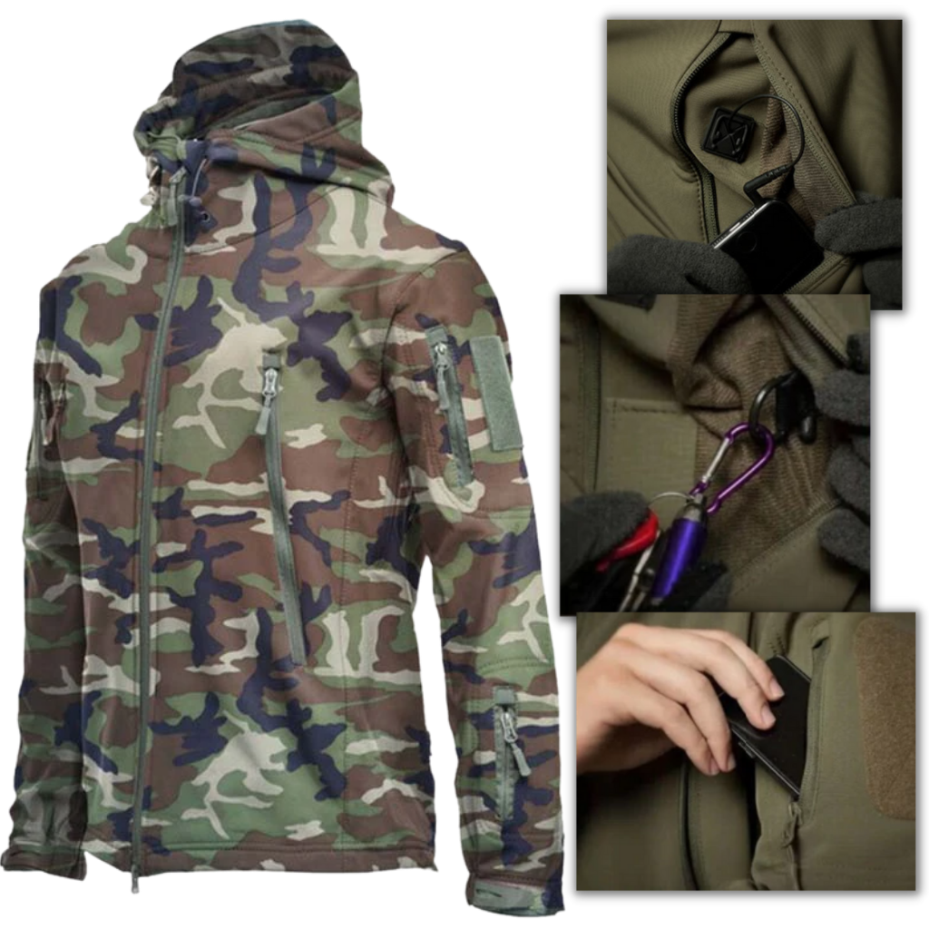 Giacca da combattimento in stile militare - giacca tattica da uomo - bomber con cappuccio - Ozerty