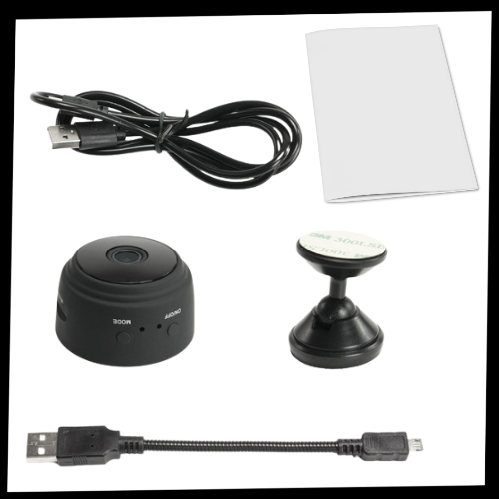 Mini caméra de surveillance sans fil - Contenu du produit - Ozerty