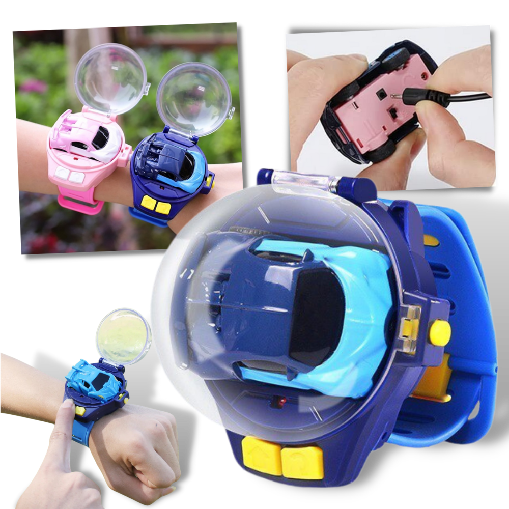 Watch Remote Control Car - Mini RC Remote Control Car Watch - Rechargeable RC Remote Watch Car - 