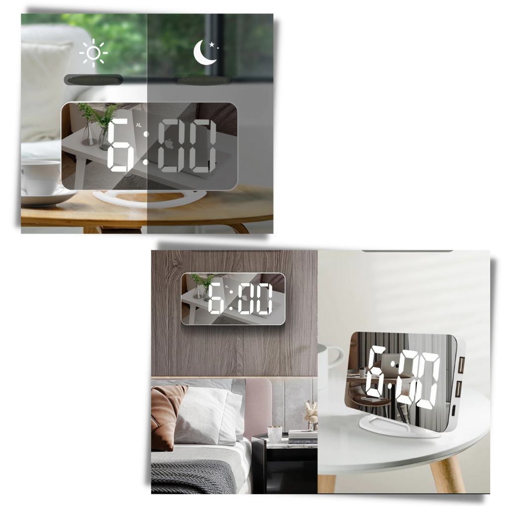 Multifunctional Digital Clock Mirror - Versatile - 