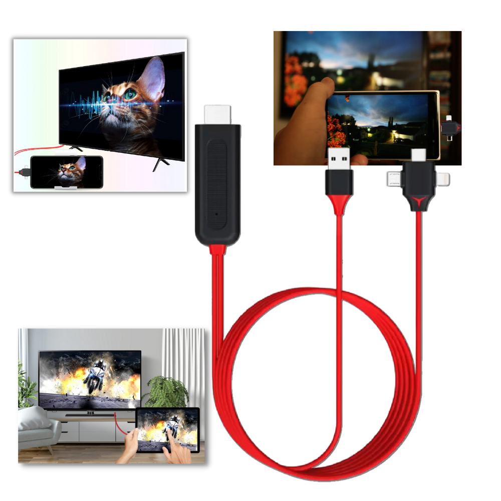 HDMI-adapter - iOS Android HDMI-adapter - HDMI USB og telefonadapter  - Ozerty