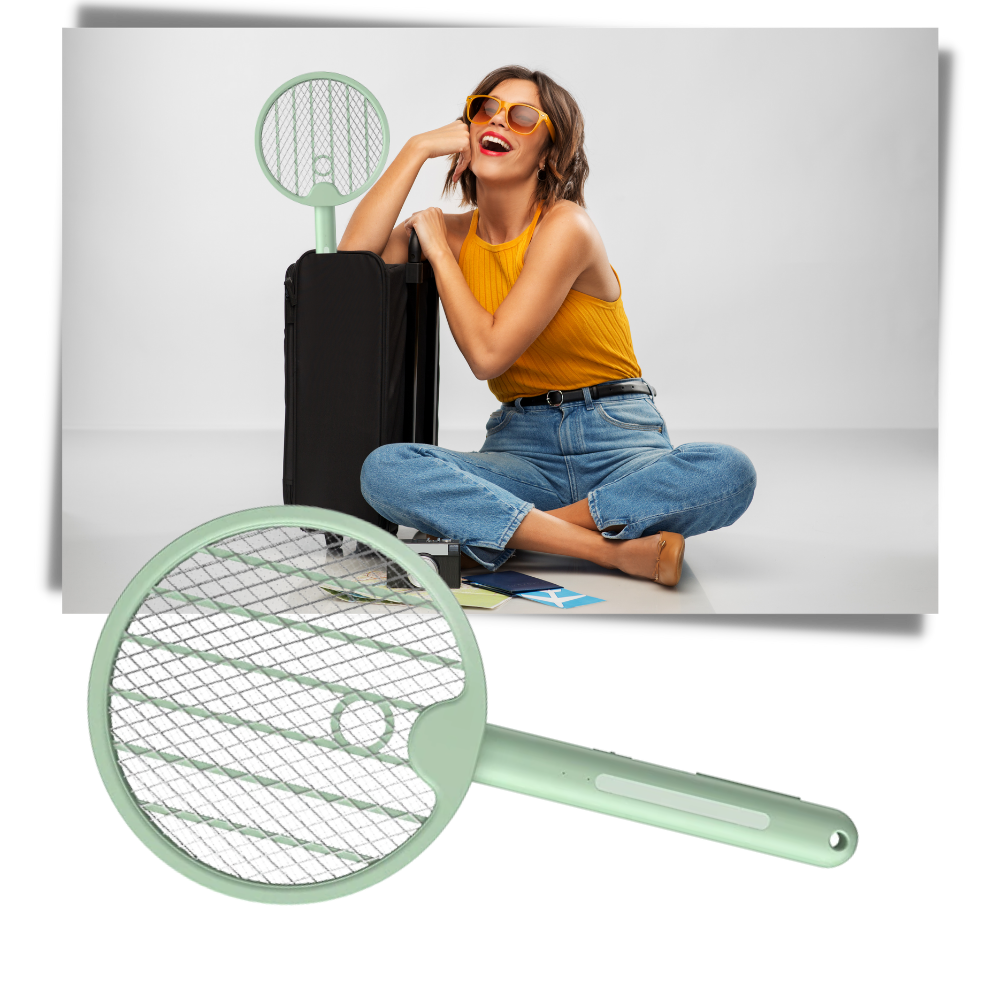 2-In-1 Foldable Mosquito Racket - Perfect Travelling Accessory -
