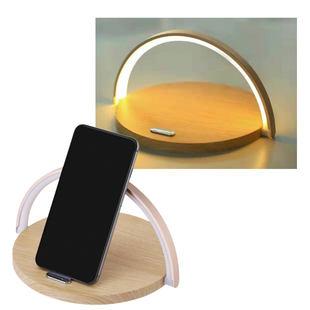 Skrivbordslampa och trådlös telefonladdare - Multifunktionell design - Ozerty