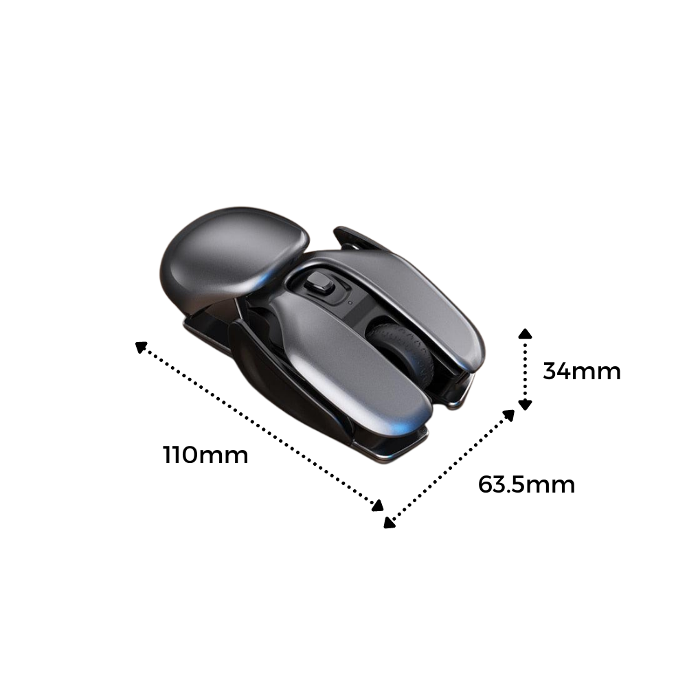 Wireless Ergonomic Gaming Mouse - Dimensions - 