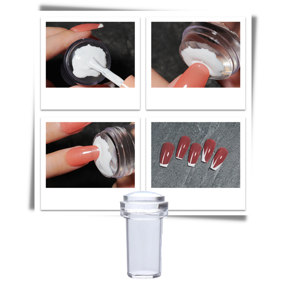 Silicone Nail Art Stamping Kit with Scraper - Easy To Use - 