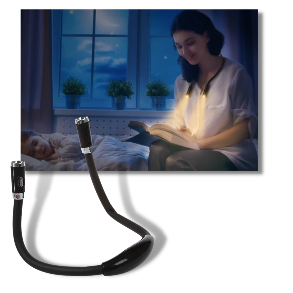 Lampe de lecture LED pour le cou - Discret - Ozerty
