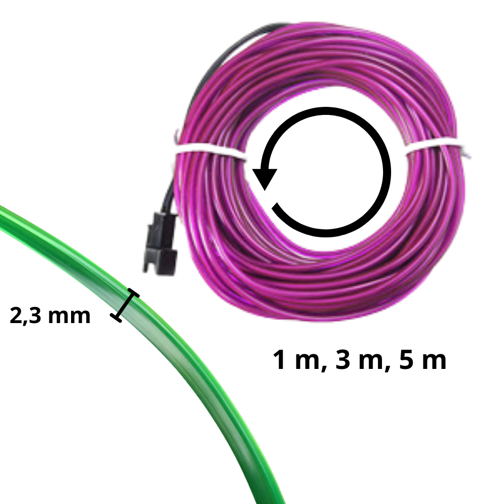 Cable de LEDs de neón de colores - Dimensiones - Ozayti