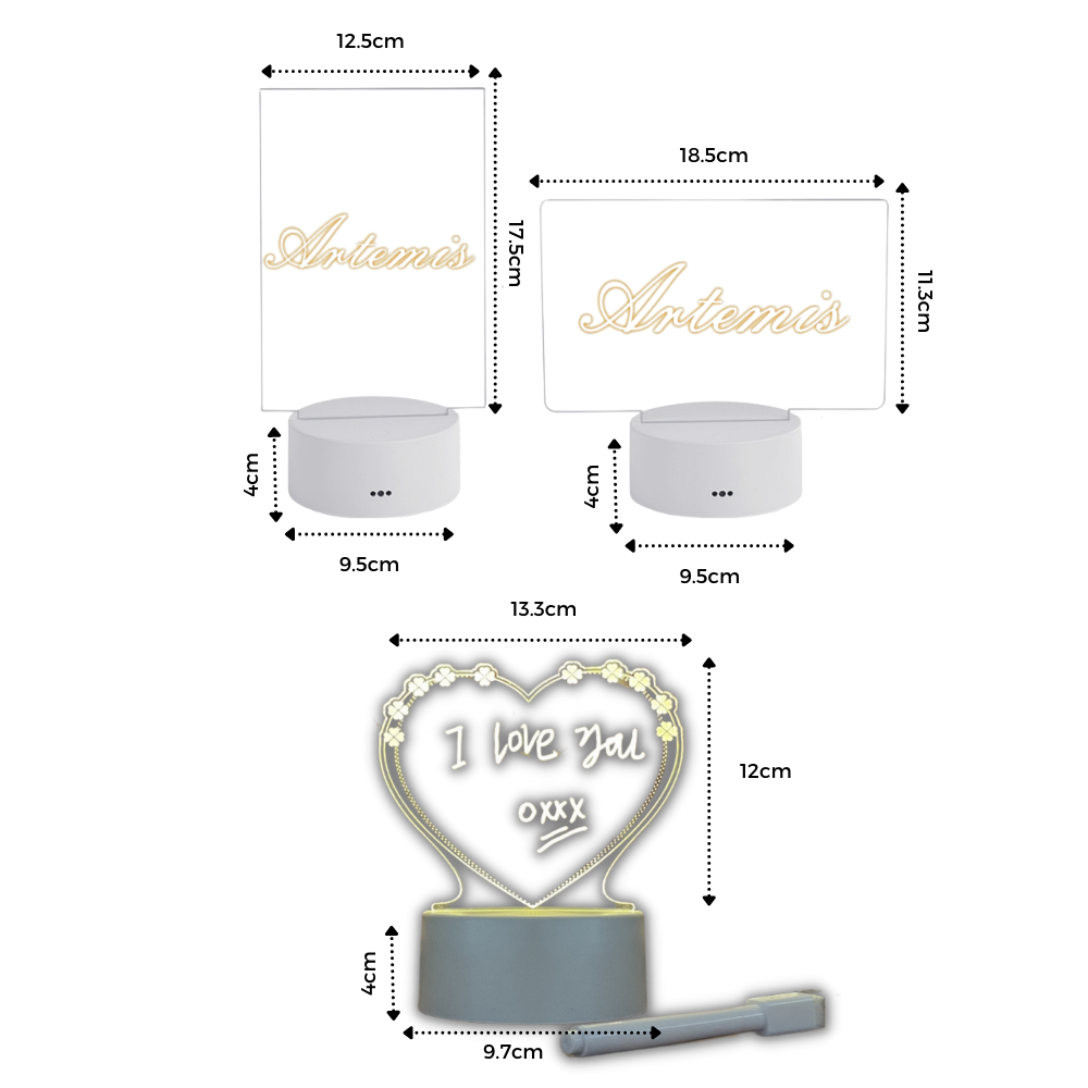 LED-meddelelsestavle med pen - Dimensions - Ozerty