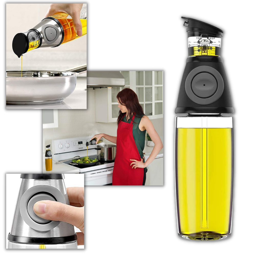 Distributore di olio d'oliva - bottiglia per la distribuzione dell'olio da cucina - bottiglia per la misurazione dell'olio - Ozerty