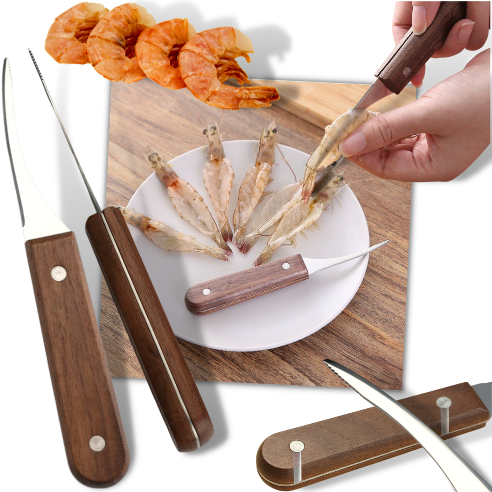 Prawn de-veining Tool - Peeling Shrimp Lobster Knife - Stainless Steel Shrimp Peeling Knife - 