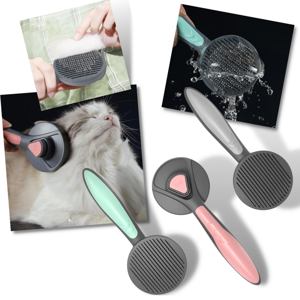 Peigne pour chiens et chats - Brosse spéciale pour animaux de compagnie - Brosse à poils facile à nettoyer pour chats et chiens  - Ozerty